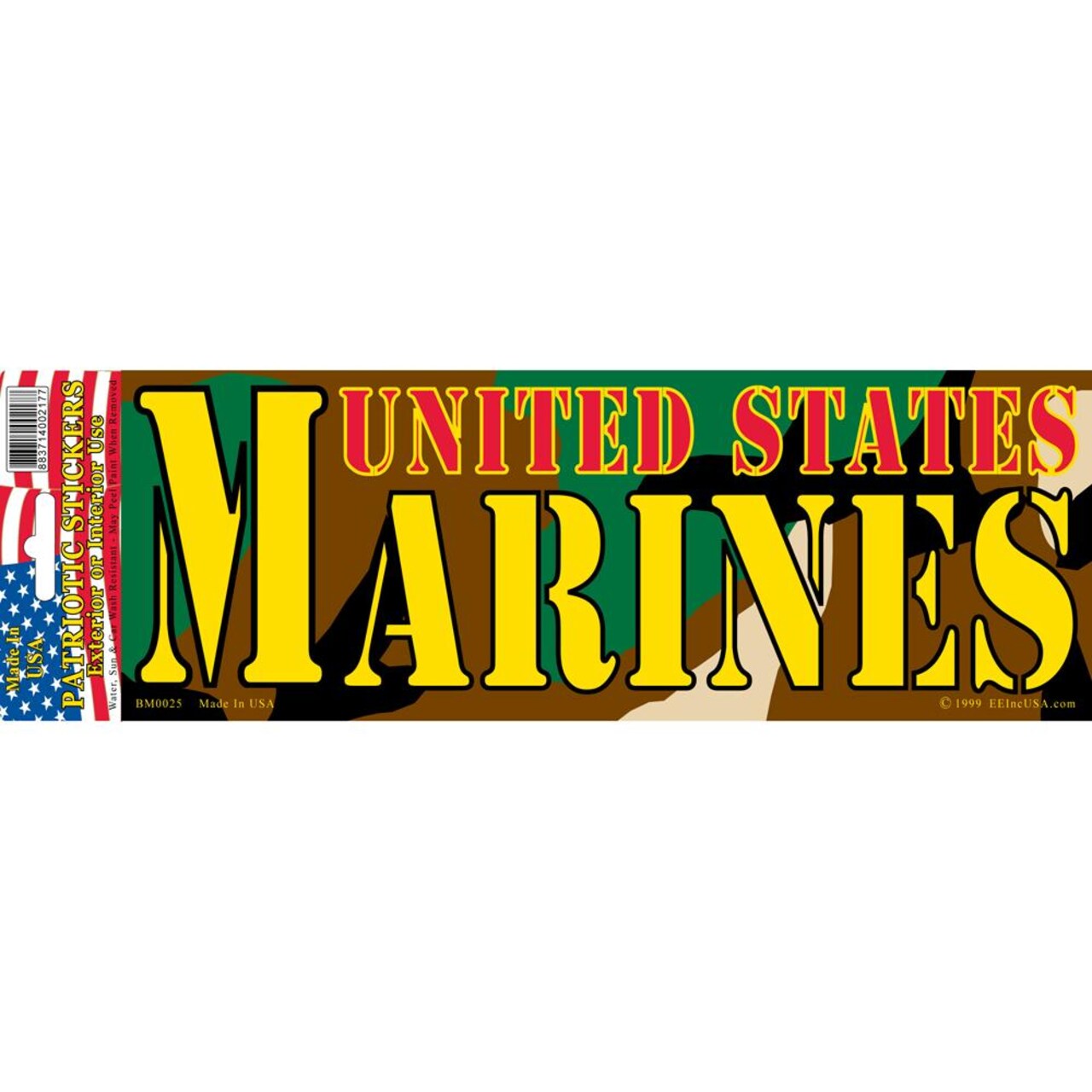 United States Marines Camouflage Bumper Sticker 3-1/4"X9"